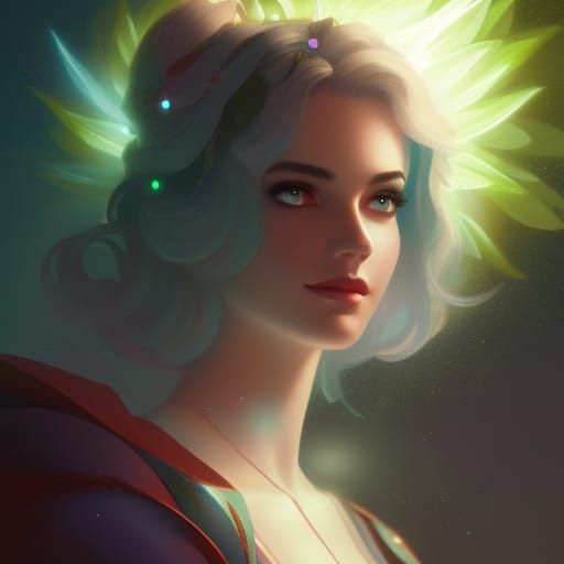 Bioluminescent Woman Portrait with Luminous Details