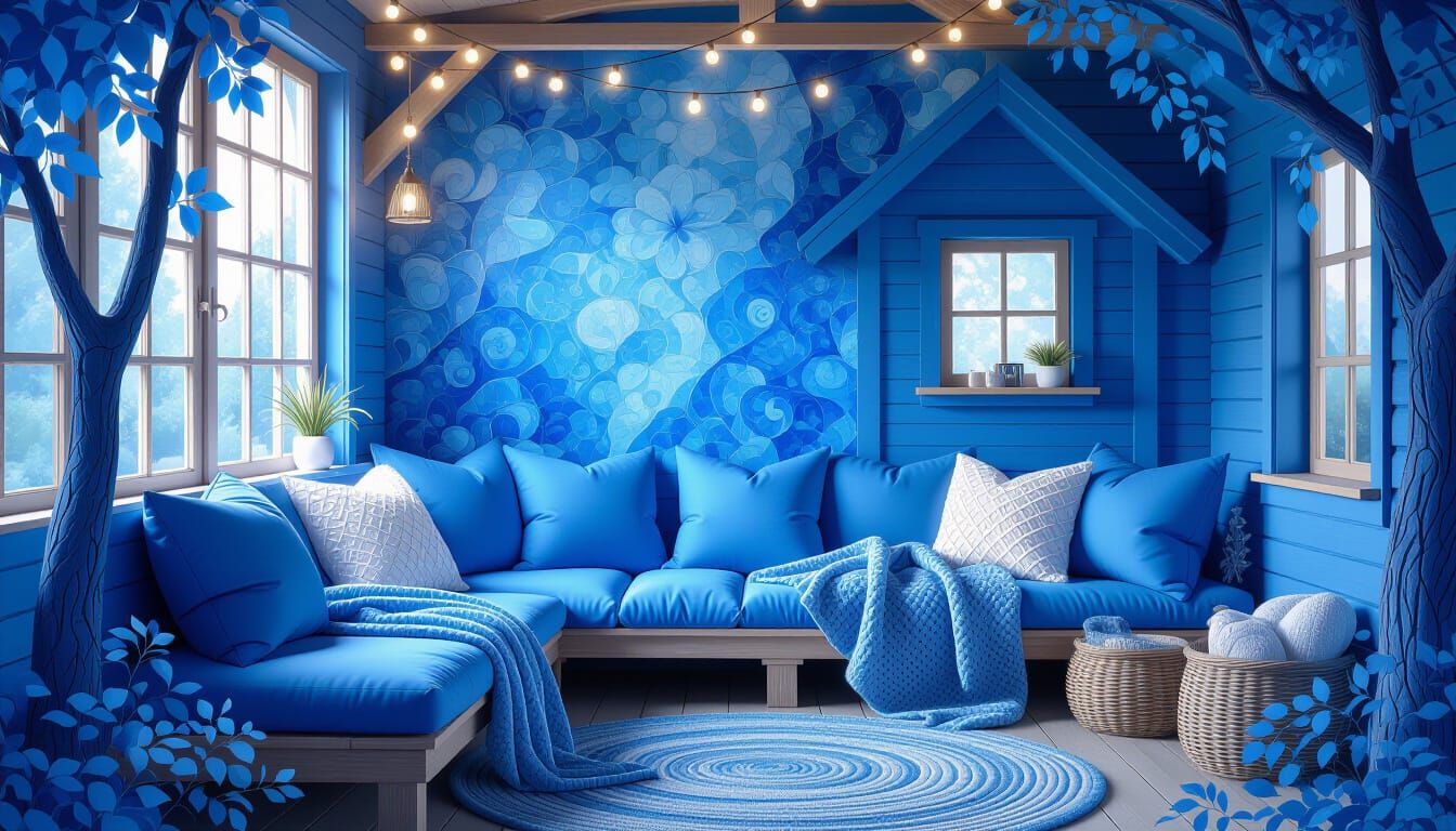 Cozy Blue Corner in Sapphire Light