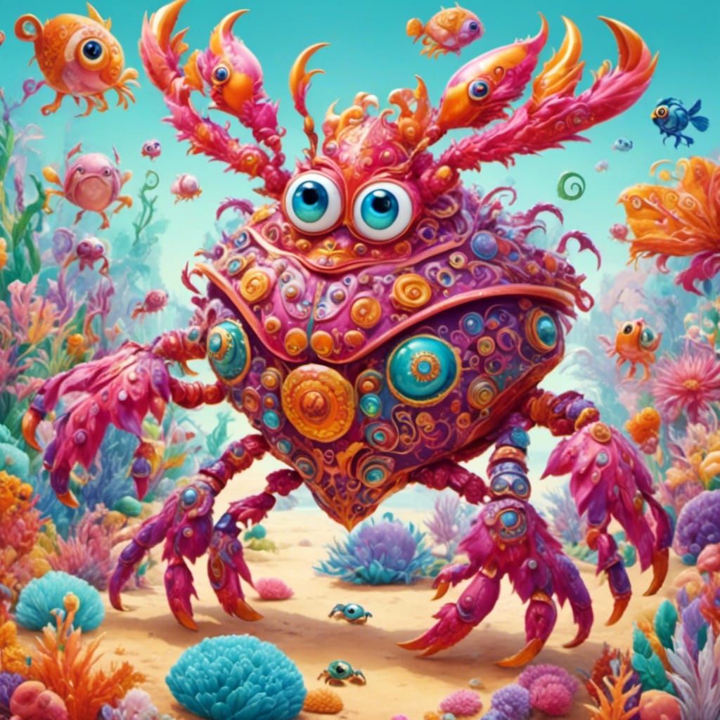 Cartoon Crabs Wearing Pants: AI-Generated Image