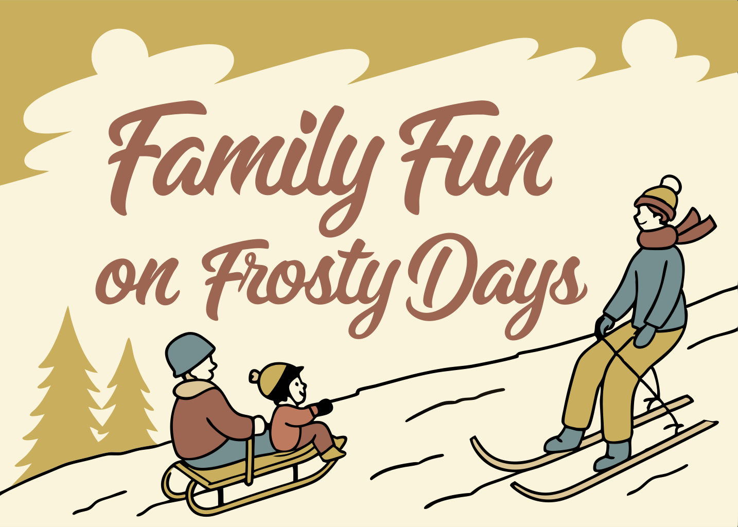 Nostalgic Winter Sledding Scene in Rockwell Style