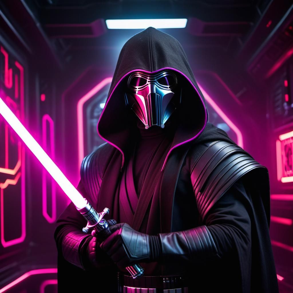 Sith holding a magenta lightsaber
