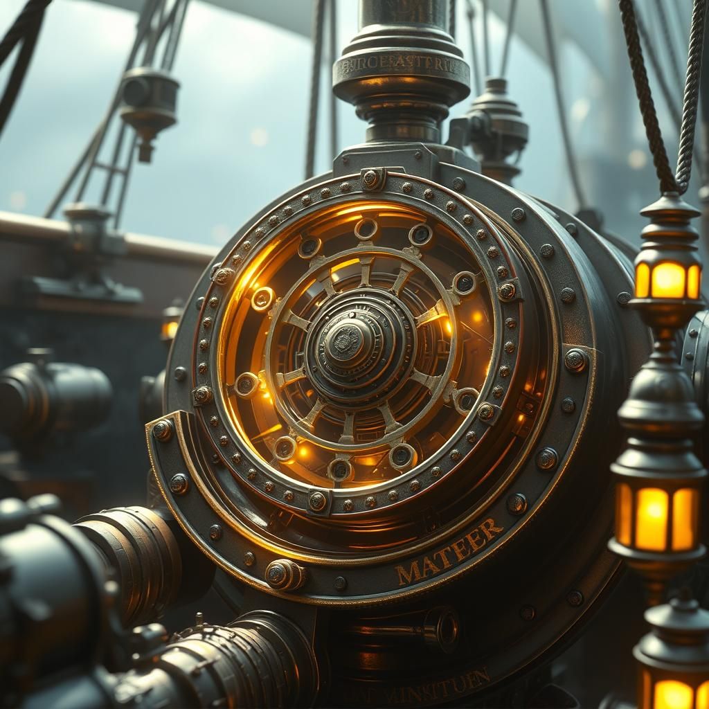 Elven Perpetual Motion Machine Emitting Golden Light