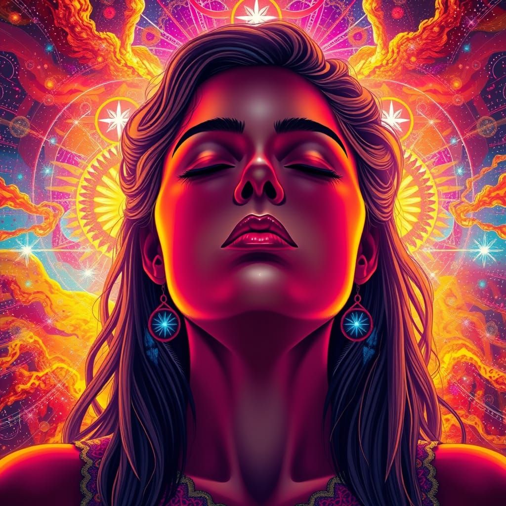 Meditating Woman Awaits Inner Energy Surge