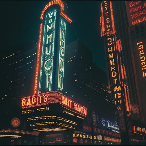 Vintage Radio City Music Hall Cinematic Film Still