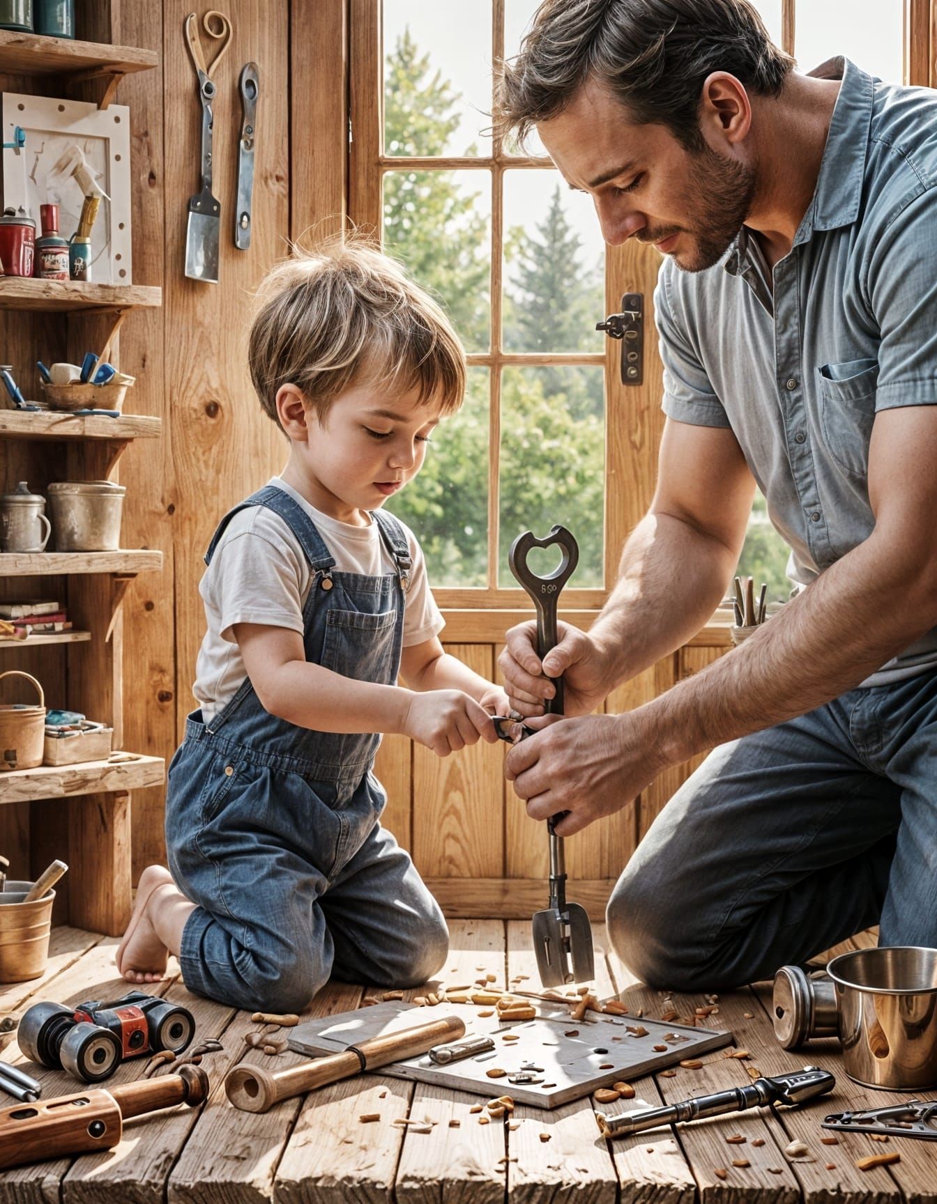 Heartwarming Father's Day Design with Symbolic Elements