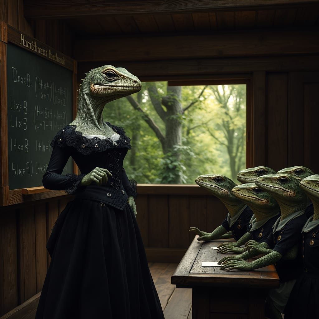Lizard Lady Teaches Math in Renaissance Style