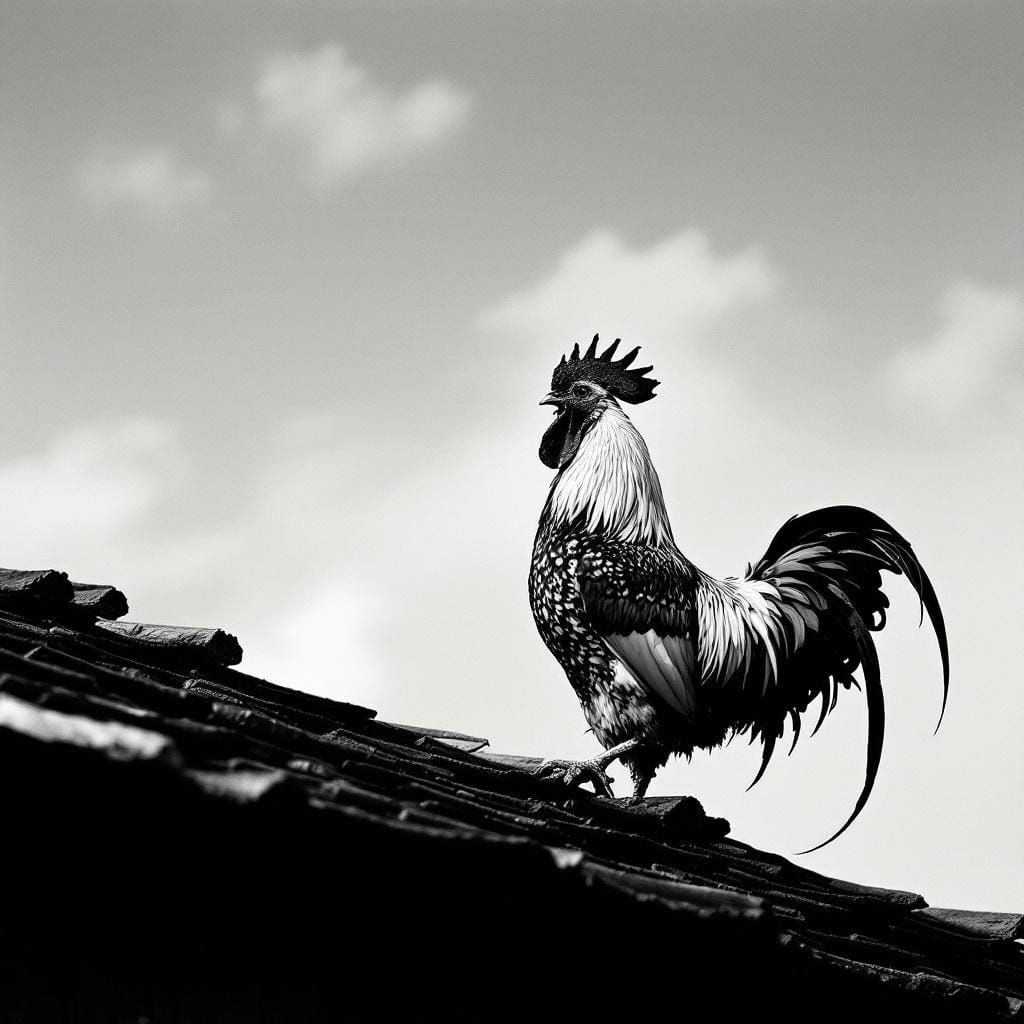 Rooster Crowing: Avedon and Fairey Inspired Portrait