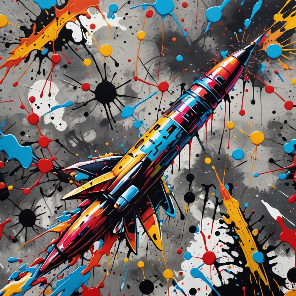 Missile Graffiti Art in Splash Style
