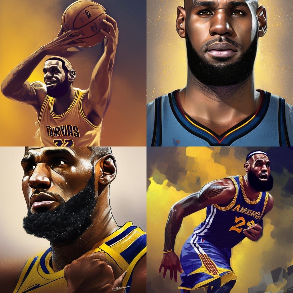 Lebron James Dunks on Stephen Curry: 8k Concept Art