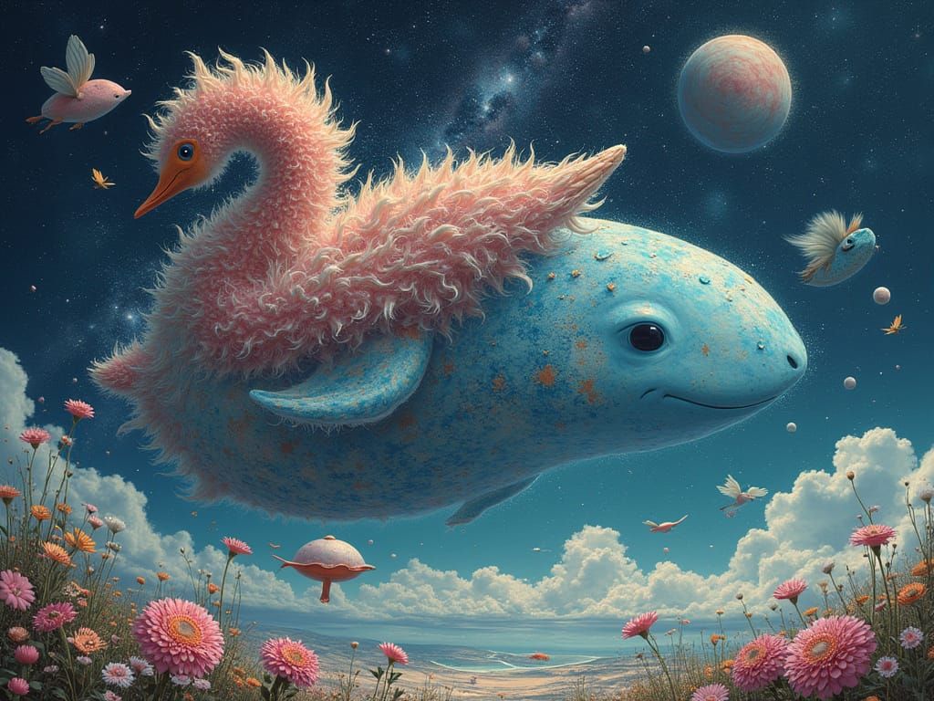 Loonyscape Spacebuns Hyaline Poetic Quilling Melodramatic Lighting Feathers