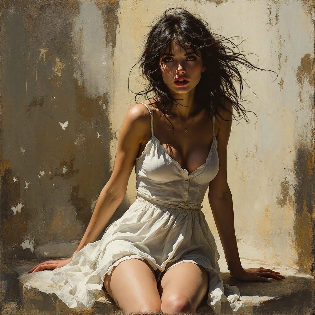 Classic Figure Study in Dramatic Chiaroscuro Style