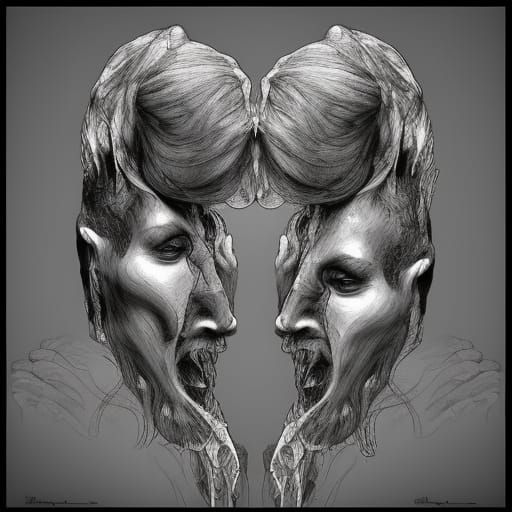 Two Heads One Heart: Hyperdetailed Concept Art Portrait