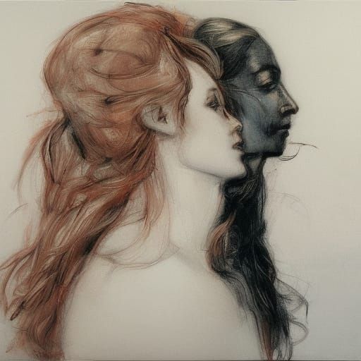 Two Heads, One Heart: Detailed Digital Portrait