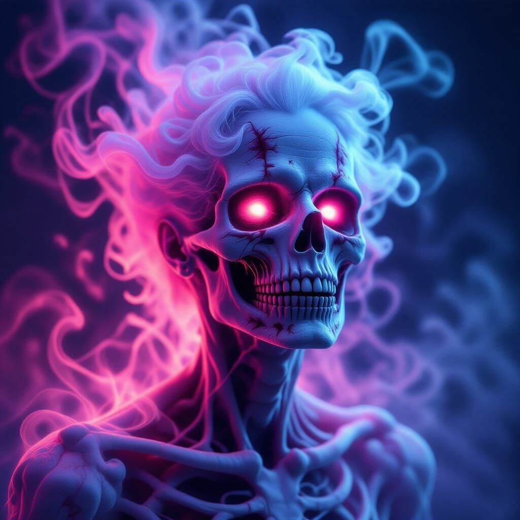 Stunning Neon Smoke Zombie Ethereal and Sinister