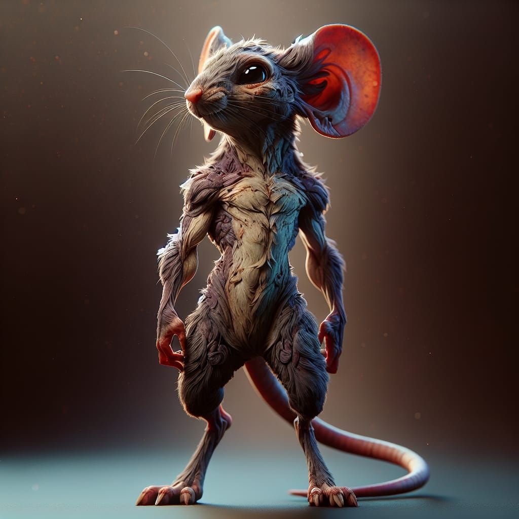 Anthropomorphic Mutant Mouse Character in Fantasy Concept Ar...