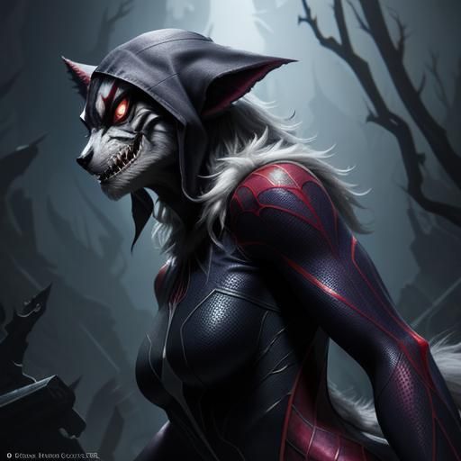 Spider Gwen as Lycan Werewolf: Detailed Concept Art
