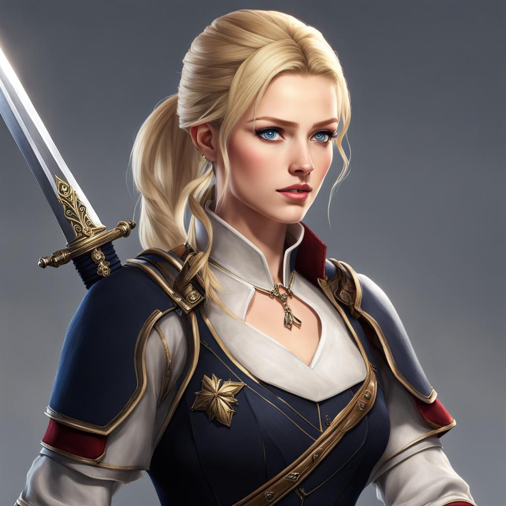 Anya: Detailed Matte Painting of a Young Warrior