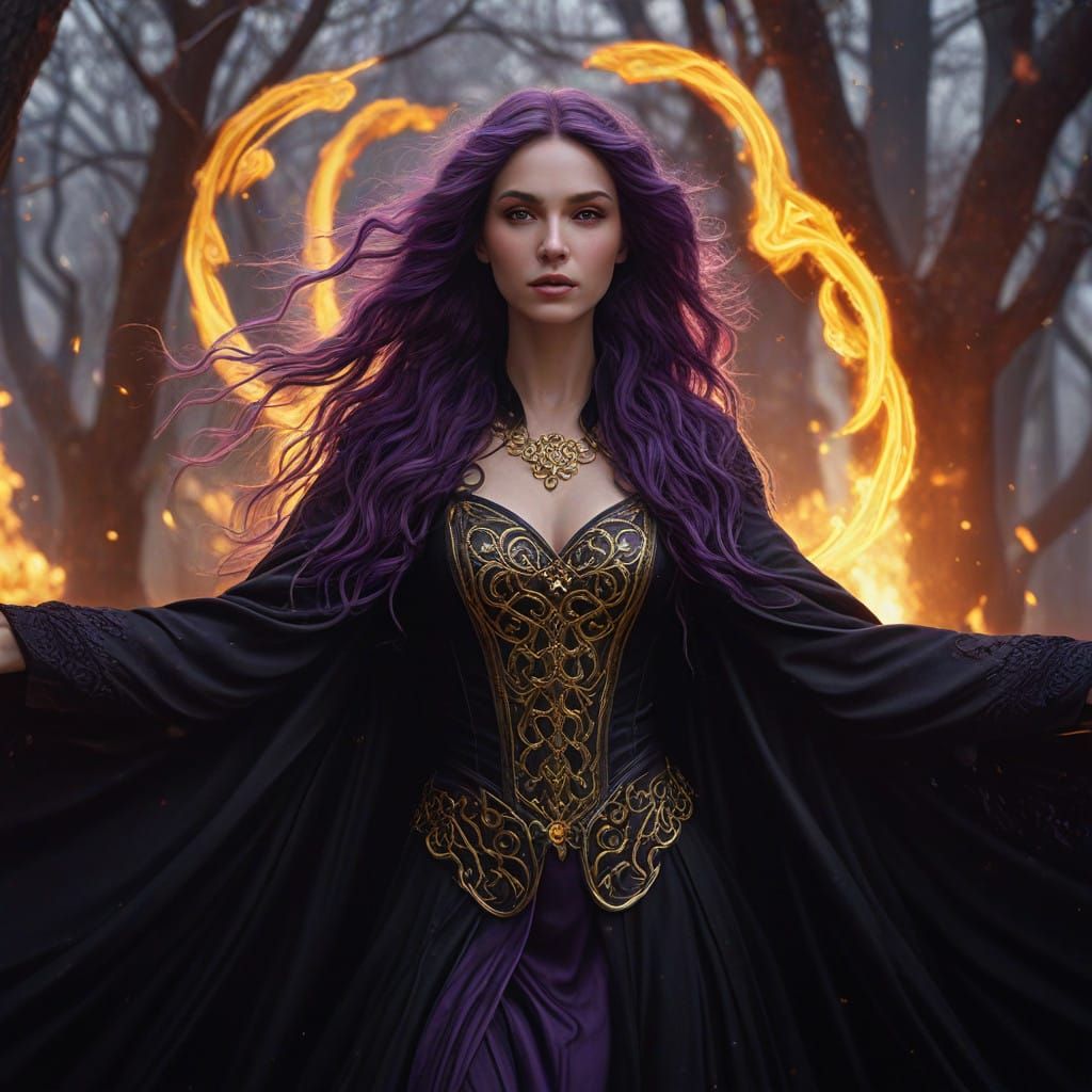Celtic Witch Dances in Fiery Blaze of Ancient Magic