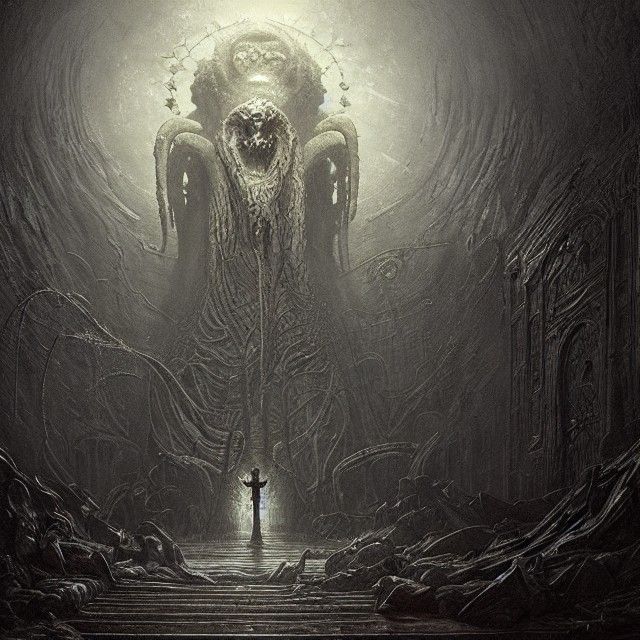 Lovecraftian Elder Gods in Horror Illustration