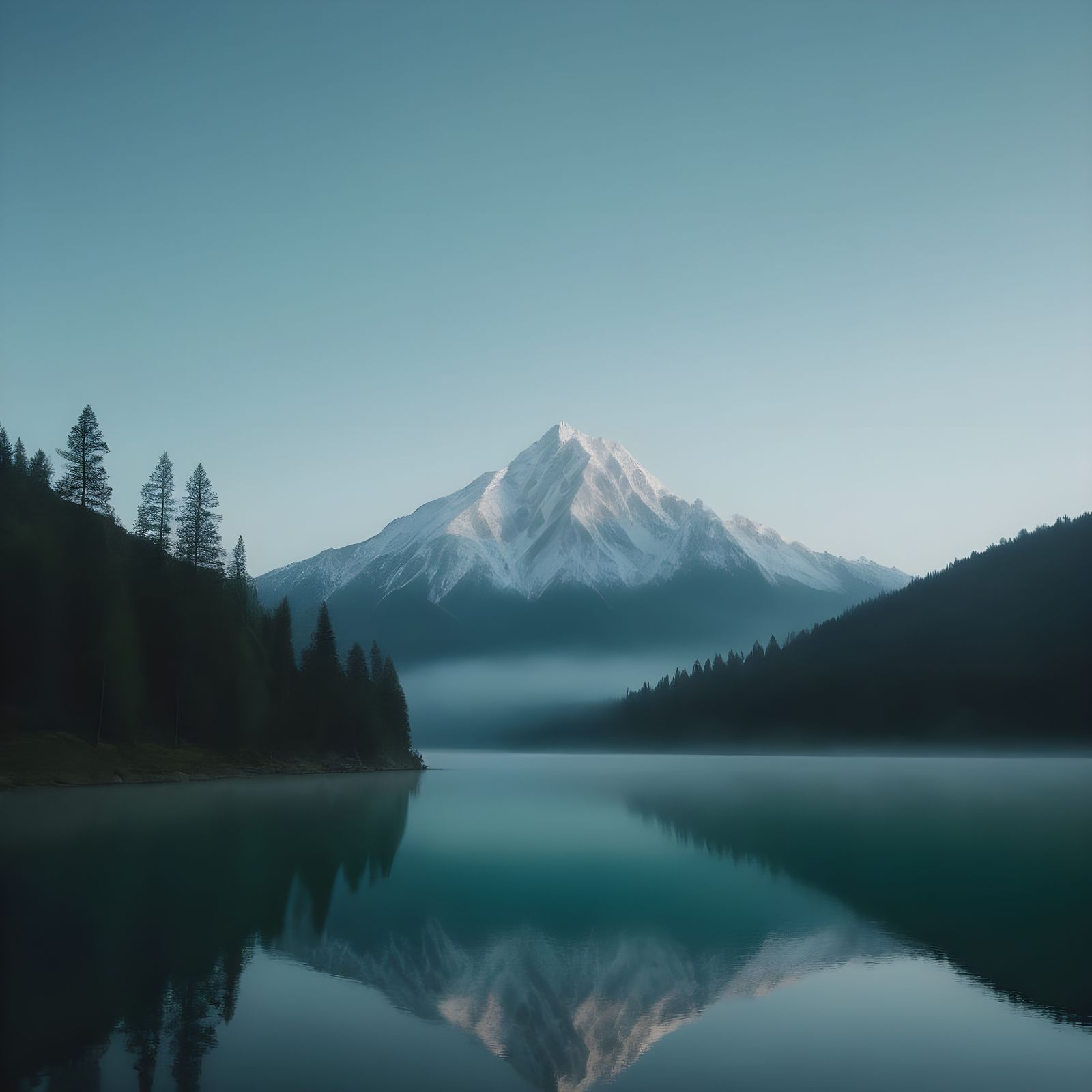 Misty Mountain Lake at Dawn