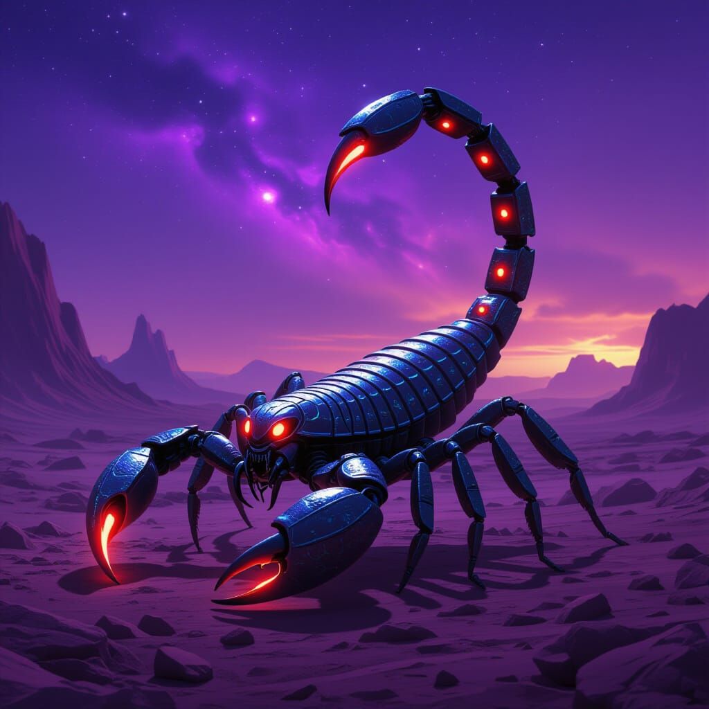 Scorpion Alien Hybrid with Bioluminescent Stinger
