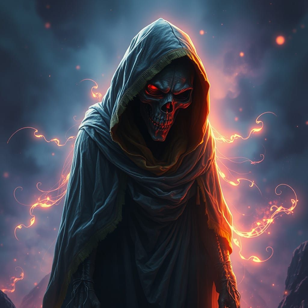 Ethereal Grim Reaper in Luminous Aura