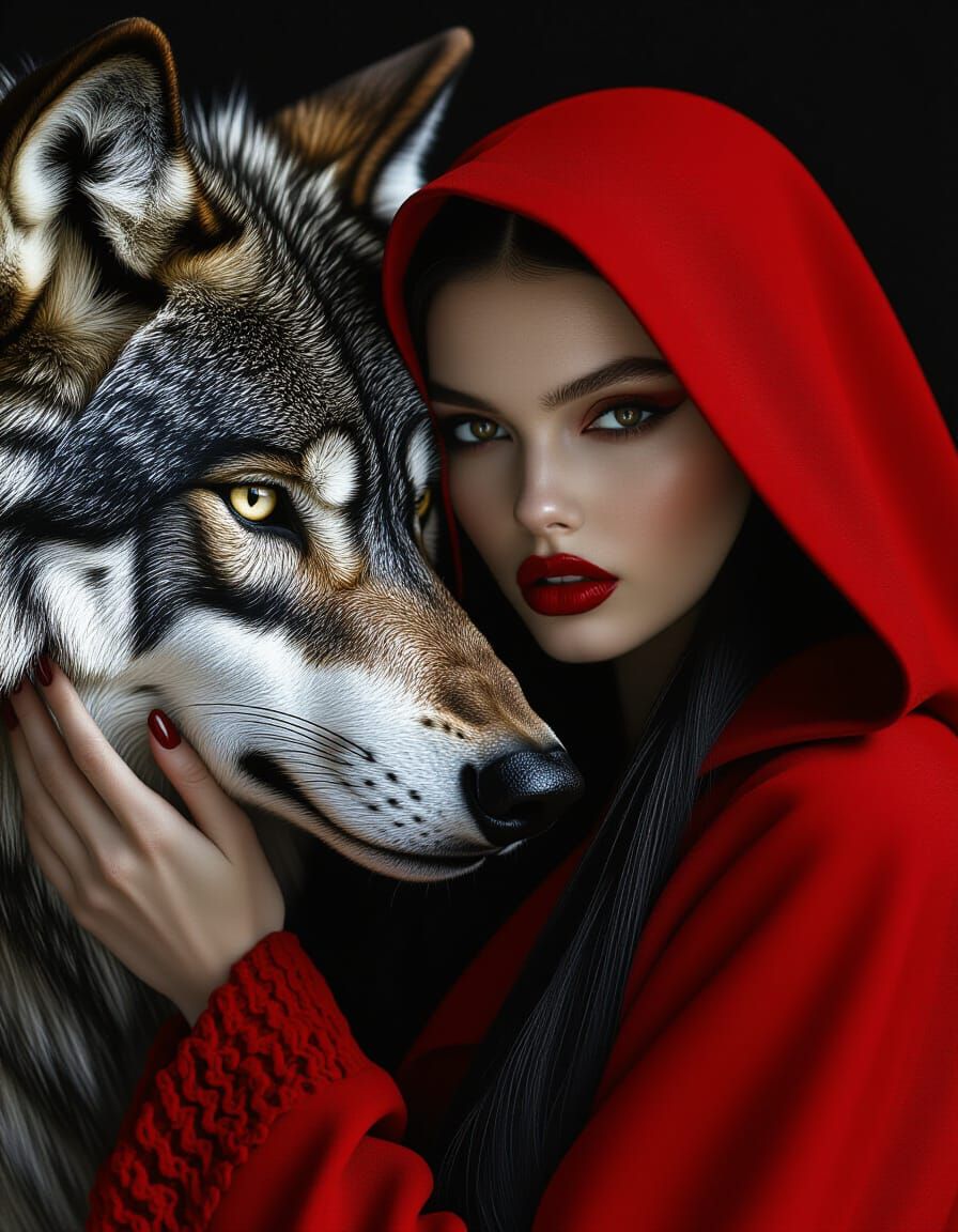 Dark Fashion Editorial: Red Hood & Monstrous Wolf