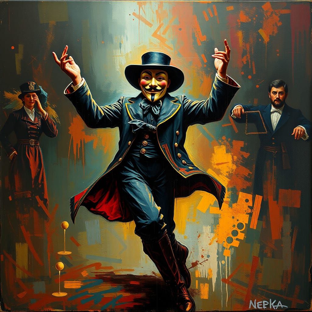 Ethereal Portrait in Vibrant Oil Colors with Goya-esque Expr...