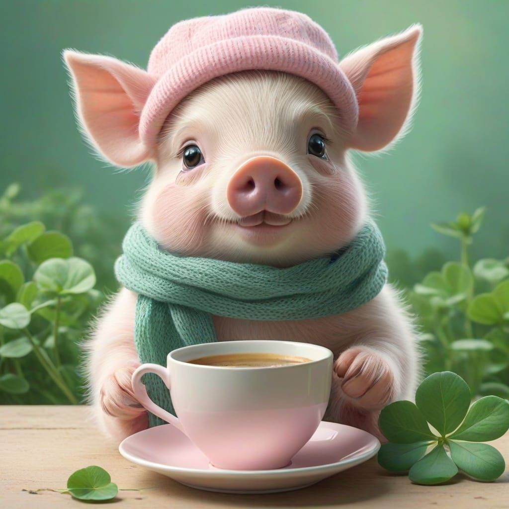 Whimsical Morning Scene in Pastel Watercolors