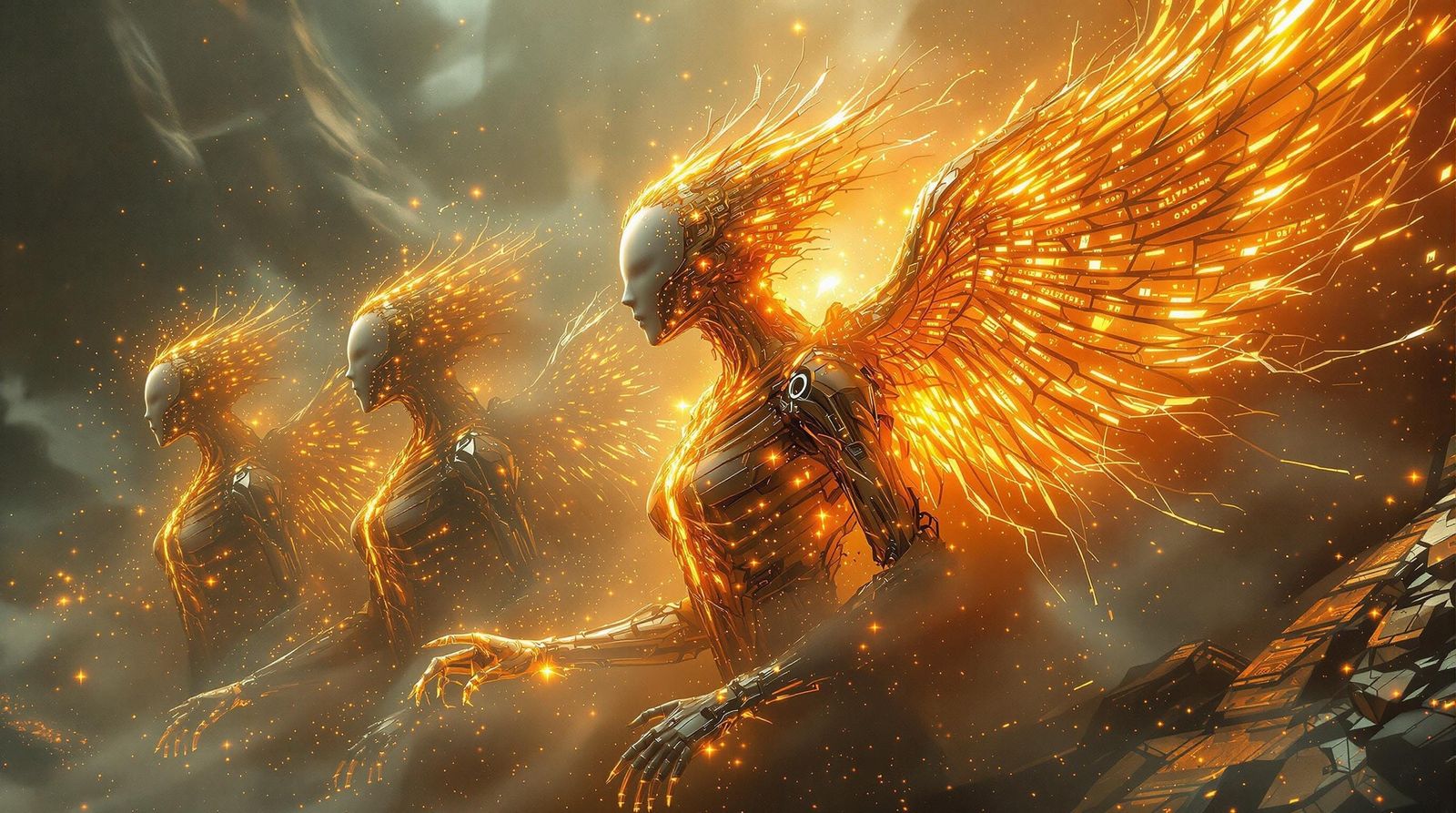 Biomechanical Phoenix Transformation in Ruinism Style