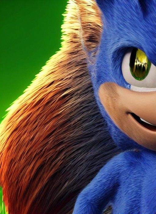 Sonic the Hedgehog: Hyperrealistic Unreal Engine Portrait