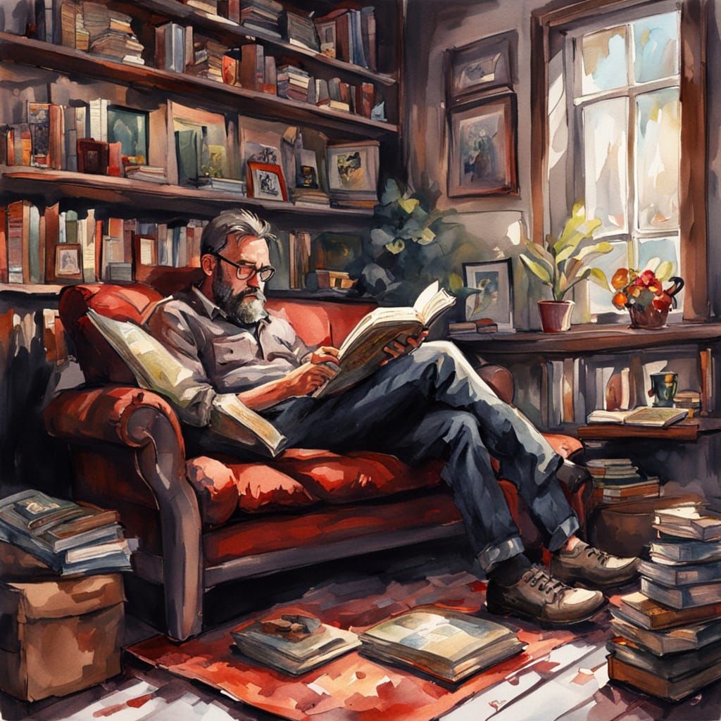 Cozy Reading Nook with Comic Book Reader