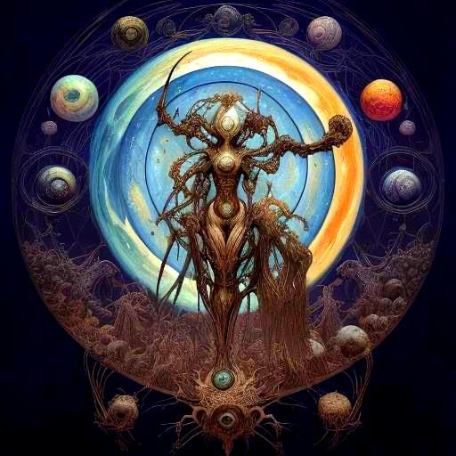 Cosmic Dreamscape Palette Knife Painting