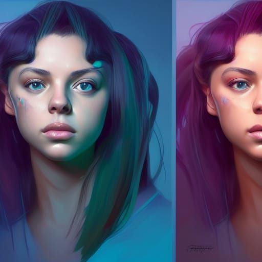 Liv Morgan Portrait in Art Nouveau Style