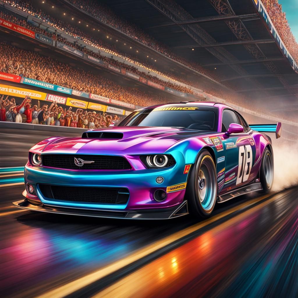 Hyperdetailed Drag Race in Vibrant Digital Art Style