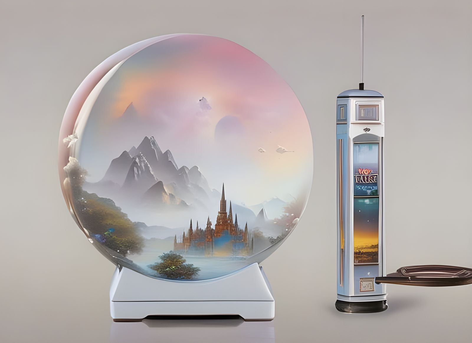 Ethereal Cosmic Cube in Space, Luminism Style