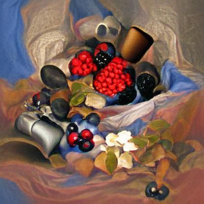 Berry Still Life Painting in Vibrant Colors