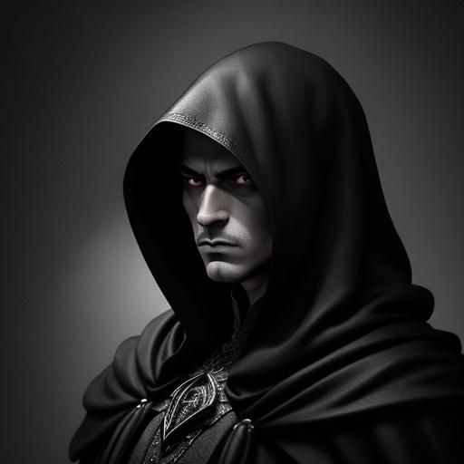 Mysterious Assassin in Shadowy Dark Fantasy Style