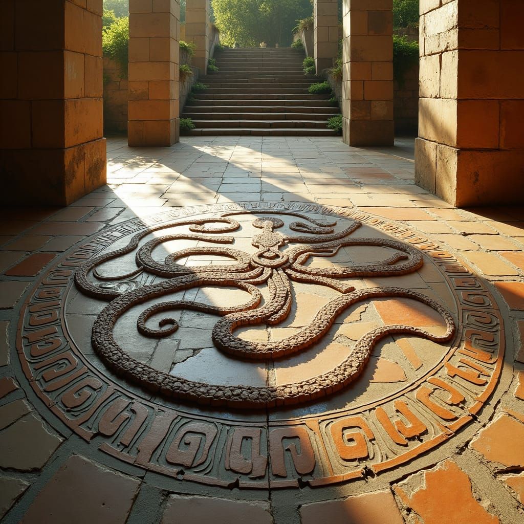 Etruscan Temple Floor with Octopus Goddess Symbol