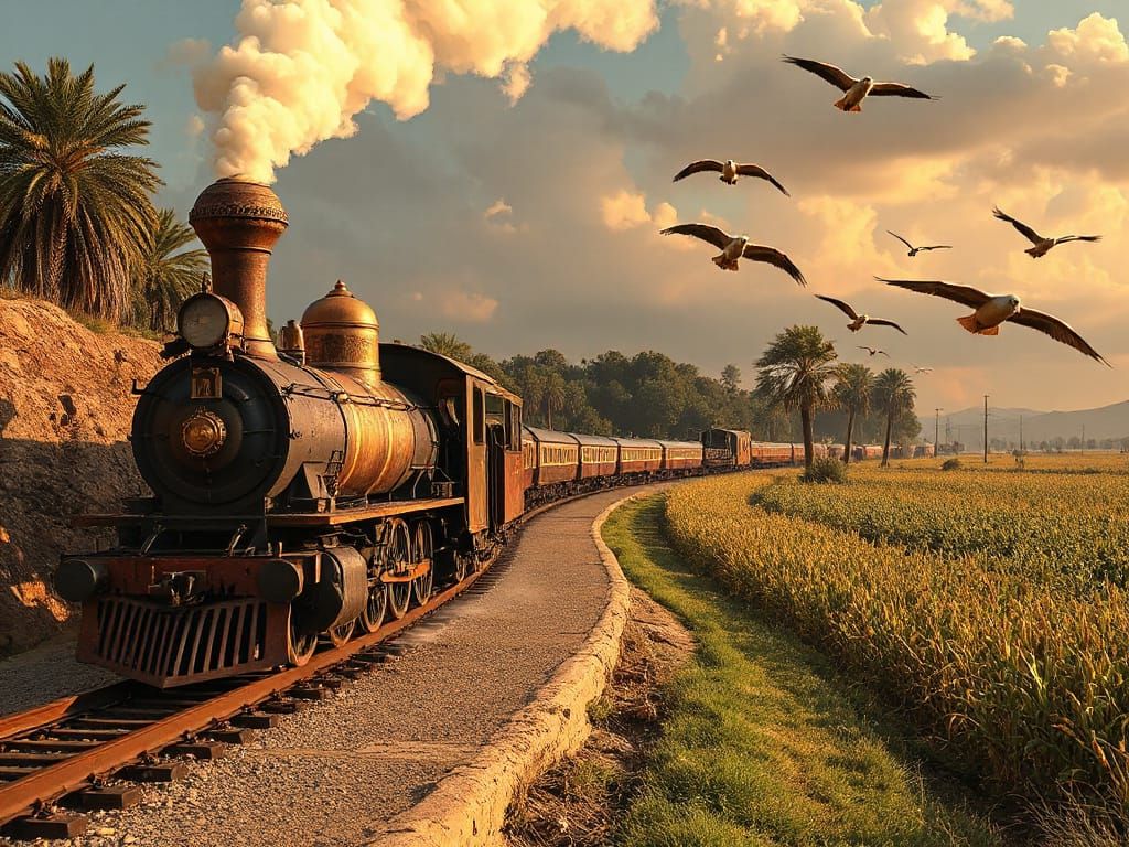 Surreal Steam Locomotive Chugs Through Ancient Corn Fields