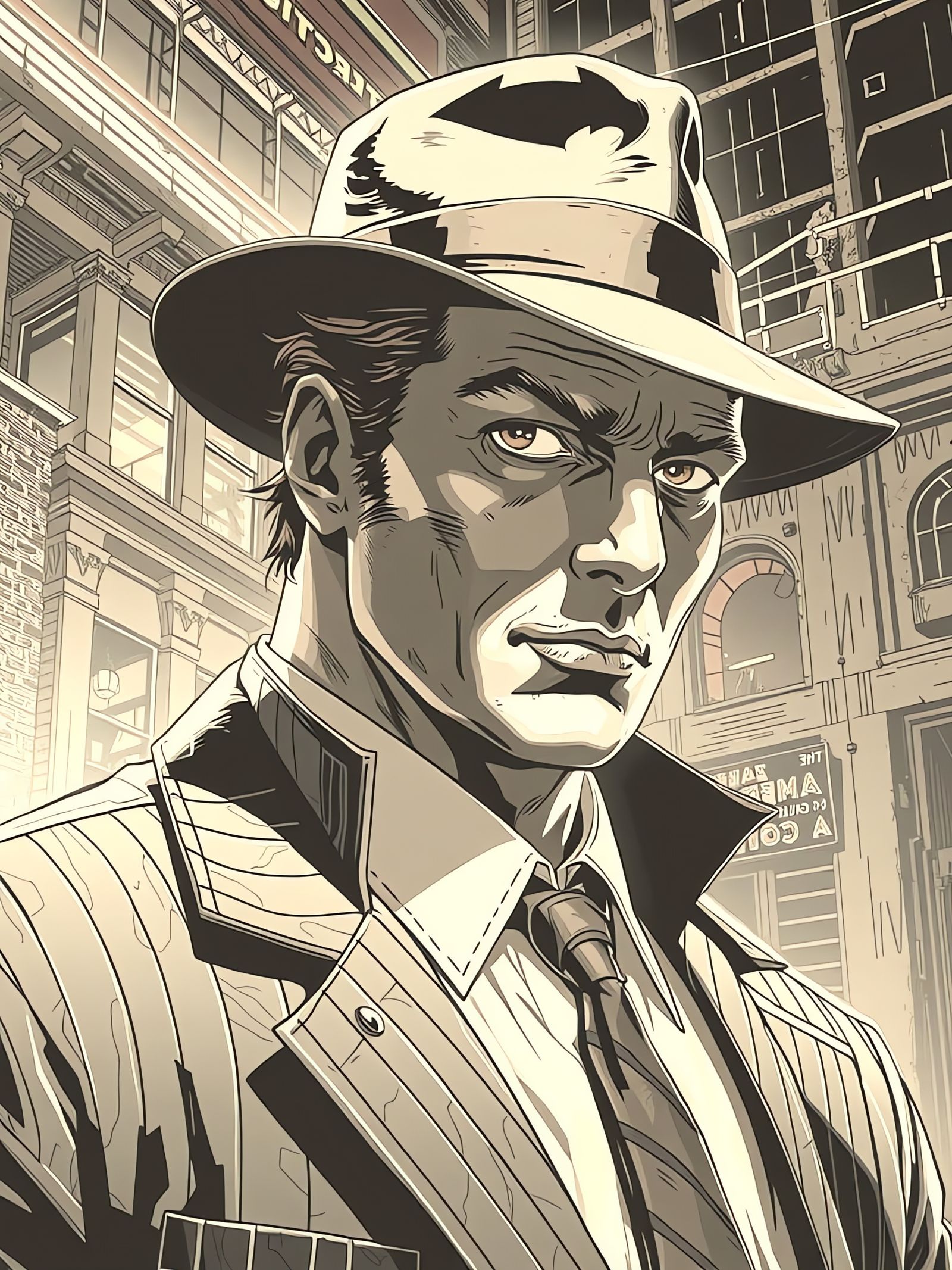 1980s Detective in Vertigo Comic Style