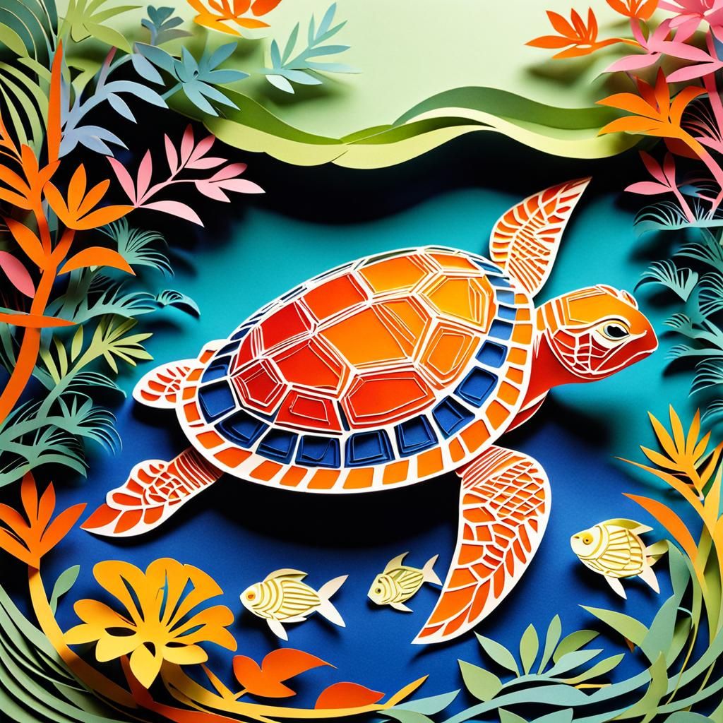 Kirigami turtle
