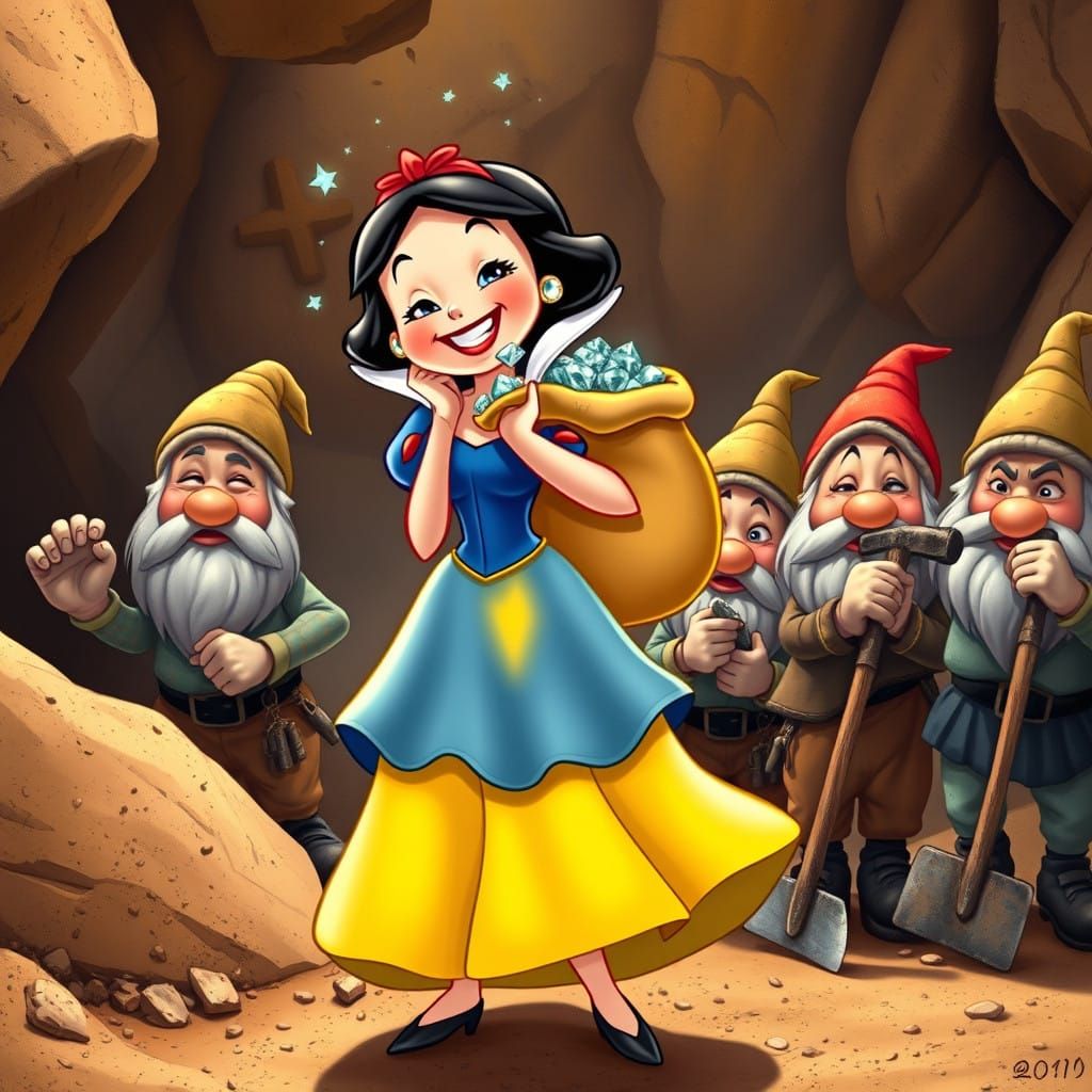 Snow White Celebrates with Diamonds in a Vibrant Disney-Insp...