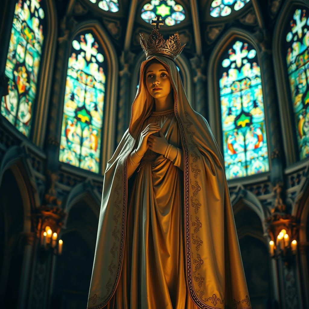 Majestic Virgin of Graces in Ornate Setting