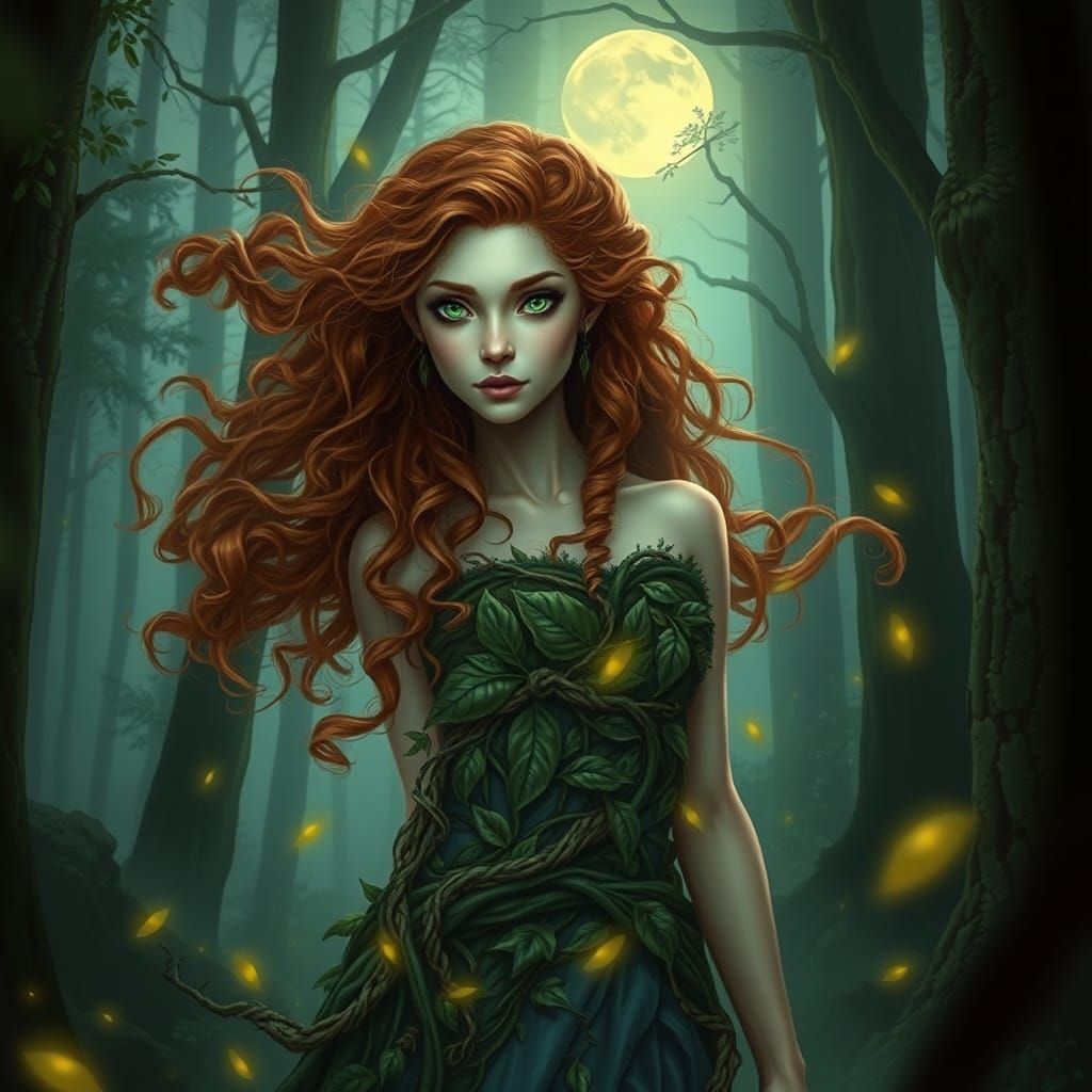 Enchanted Forest Goddess in Mystical Splendor