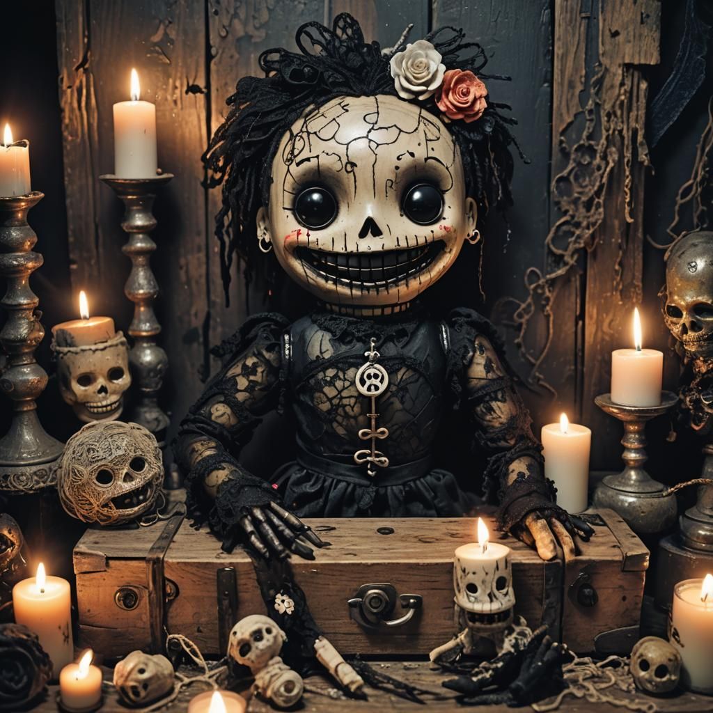 Haunted Voodoo Doll in Graffiti Street Art Style