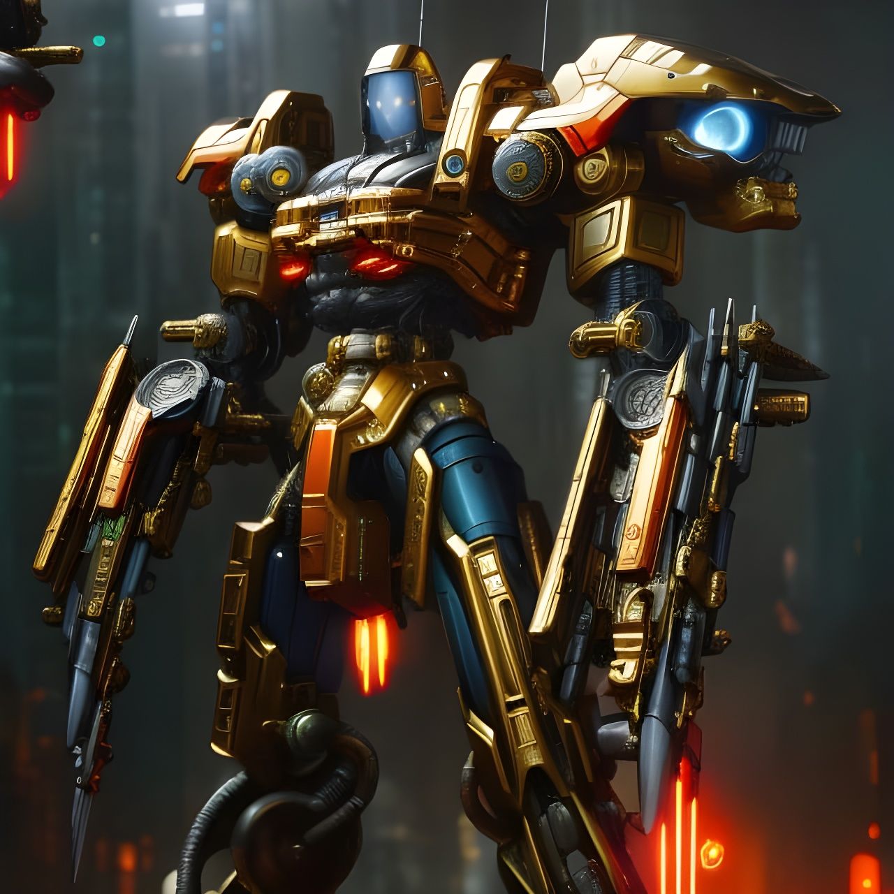 Detailed 3D Mecha Character Design in UHD