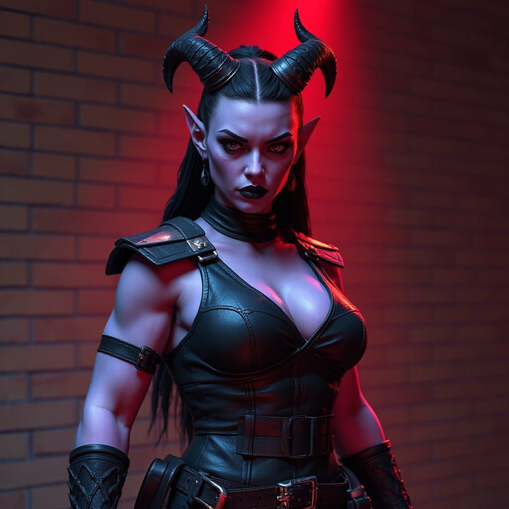 Ethereal Goth Warrior in Tactical Gear