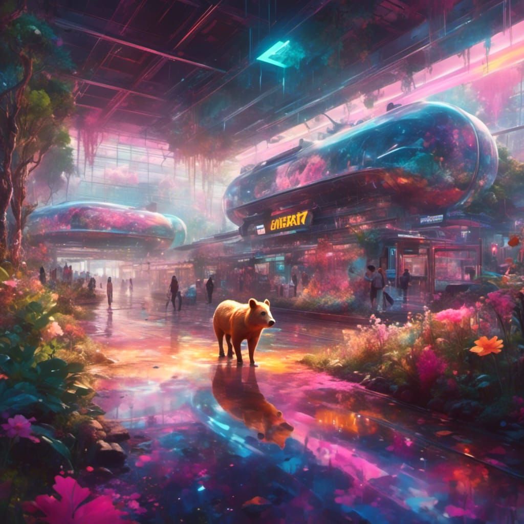 Hog Searches Airport: Low-Poly Impressionist Matte Painting