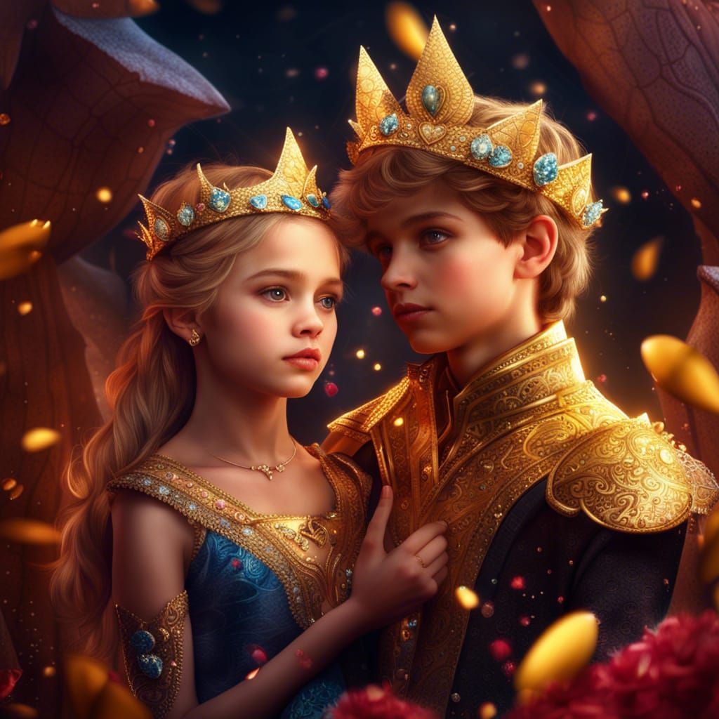 Enchanting Fairy Tale: Prince, Princess, and Diamonds